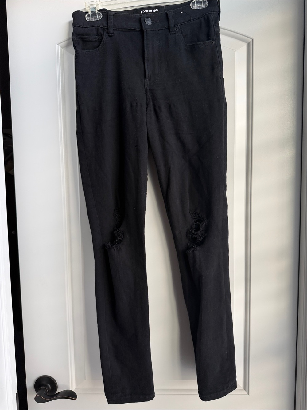 Express Black High-Rise Women's Distressed Jeans